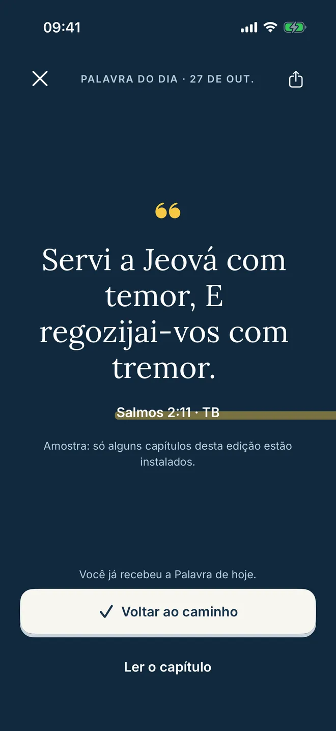 Palavra do dia aberta no Nuah